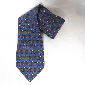 Christian Dior‎ Silk Blue Geometric Necktie